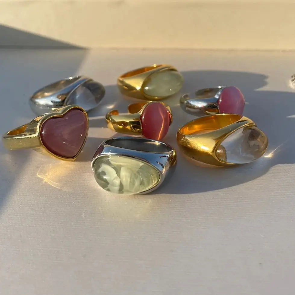 Tee-Von Cabochon Gemstone Rings