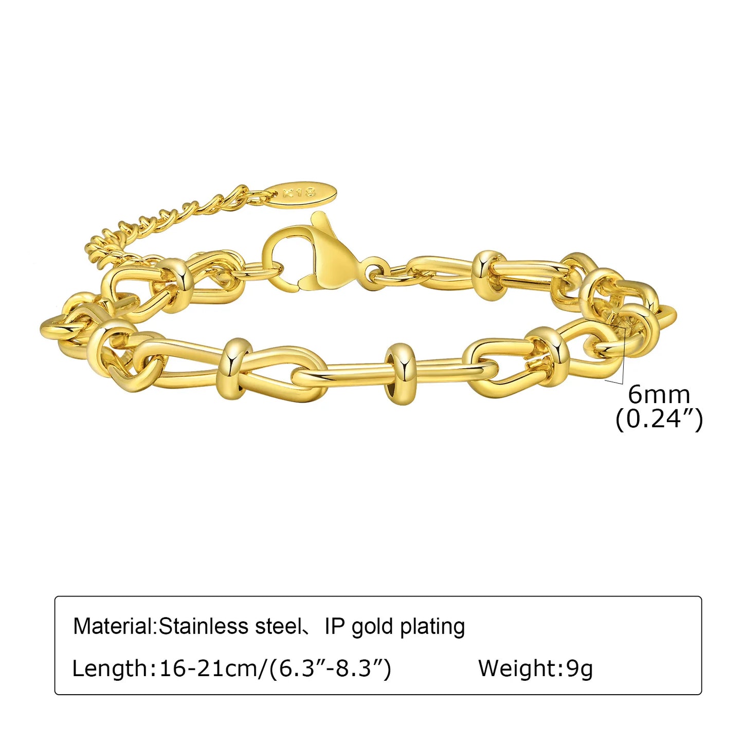 Tee-Von Gold Plated Stainless Steel Bracelet – Elegant Vintage Jewelry for Women