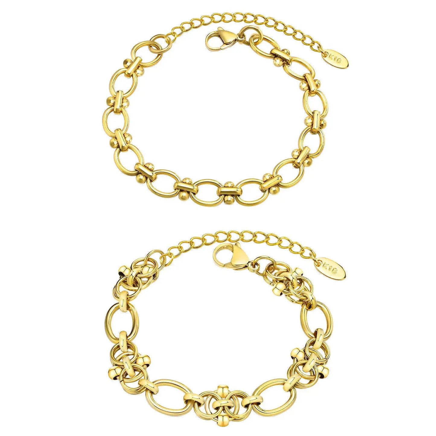 Tee-Von Gold Plated Stainless Steel Bracelet – Elegant Vintage Jewelry for Women