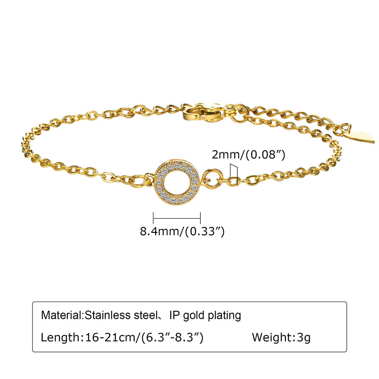 Tee-Von Gold Plated Stainless Steel Bracelet – Elegant Vintage Jewelry for Women