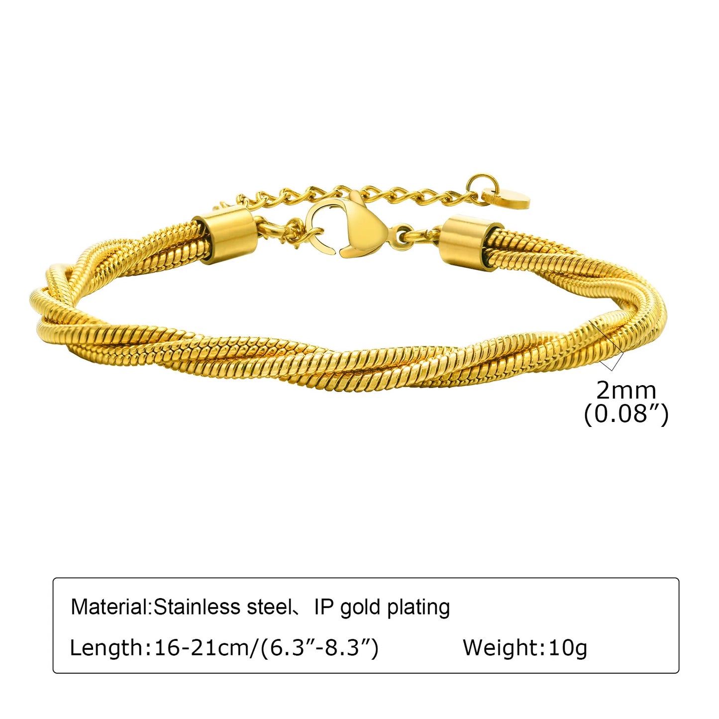 Tee-Von Gold Plated Stainless Steel Bracelet – Elegant Vintage Jewelry for Women